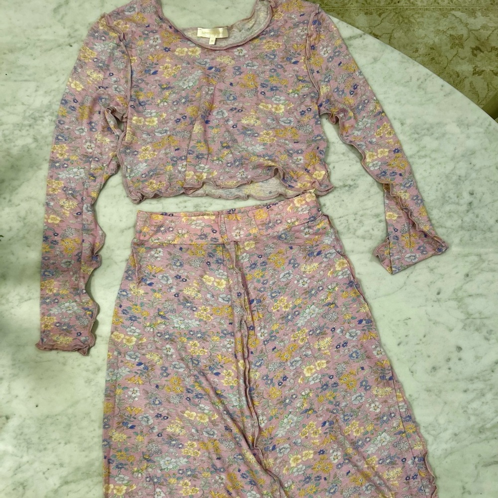 LoveShackFancy floral mesh two-piece set